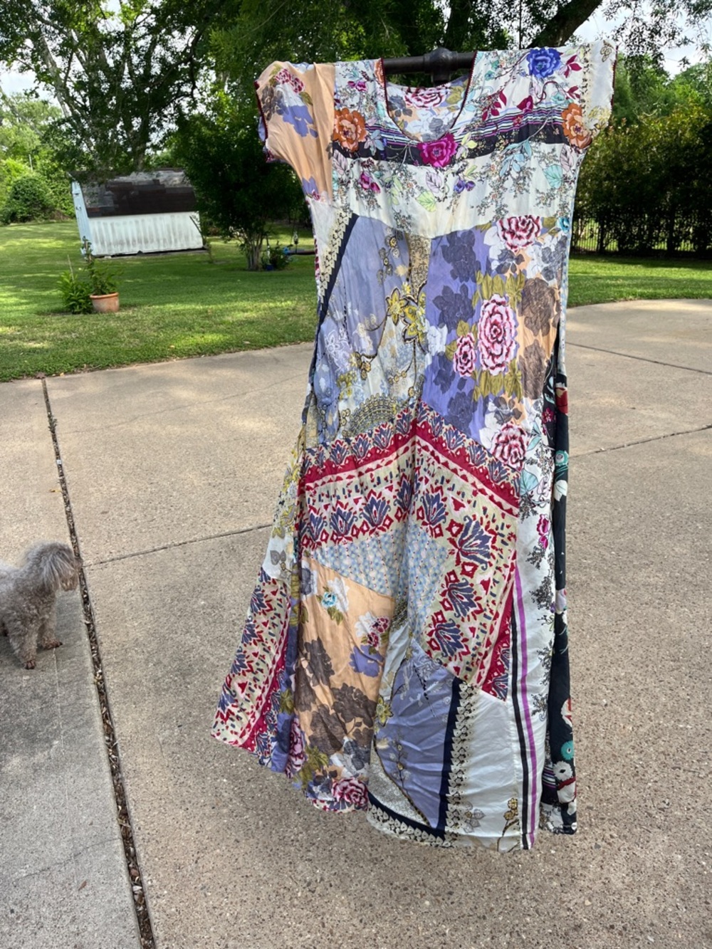 *Altered* Johnny Was Multi-Color Floral Patchwork Maxi Dress